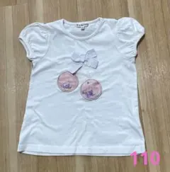 エニィファム⭐110 さくらんぼシャカシャカTシャツ　白　 anyfamのサムネイル