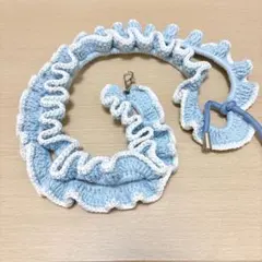 フリルスマホショルダー スマホショルダー ハンドメイド 水色 ホワイト