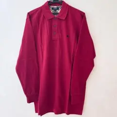 BURBERRY 長袖ポロシャツ M 綿100 ノバチェック バーバリー赤新品