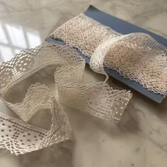 フランス　アンティーク　ヴィンテージ　レース　オフホワイト