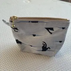 ハンドメイド ポーチ 小物入れ ストライプ柄