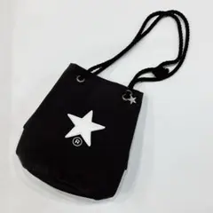 コンバーストウキョウ 巾着バッグ バケットバッグ ショルダー ブラック 星