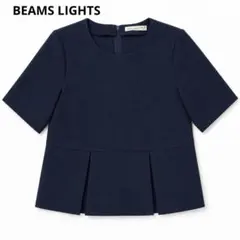 BEAMS LIGHTSペプラムトップス ネイビー オフィス フォーマル 美品のサムネイル
