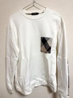 ブラックレーベルクレストブリッジ　袖ベージュチェック　スウェット　トレーナー