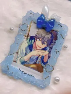 ホイップデコ　トレカケース　B8　青　水色　うさ耳