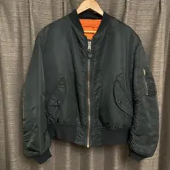 希少サイズ 旧タグ ALPHA MA-1 ブラック USA製