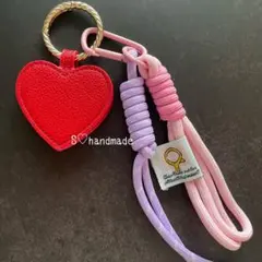 じゃらじゃらキーホルダー ハート ハットクリップ 韓国 バッグチャーム 赤