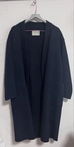 UNITED ARROWS ノーカラー コート ネイビー ウール 冬用のサムネイル