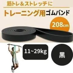トレーニングチューブ 11~29kg ブラック ゴムバンド 全身対応 懸垂 ヨガ
