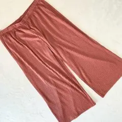 ユニクロ リブプリーツワイドパンツ ブラウン系 3XLサイズ レディース 春夏