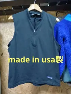 希少 パタゴニア シンプルベスト S 青 90s USA製 patagoniaパタゴニア ロゴ刺繍 シンチラ フリース