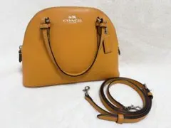 COACH コーチ ミニセージ キャリーオール 2WAY オレンジ レザー - メルカリ