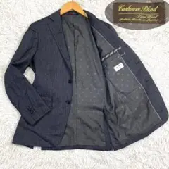 極美品✨オリヒカ カシミヤ ヘリンボーン柄テーラードジャケット M グレー系