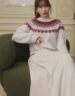 ニット/セーター Heart Fair Isle Knit Pullover Her lip to（ハーリップトゥー）の「Heart Fair Isle Knit Pullover