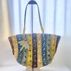 美品❣️アーノルドパーマー カゴバッグ トートバッグ ショルダーバッグストロー素材のサムネイル