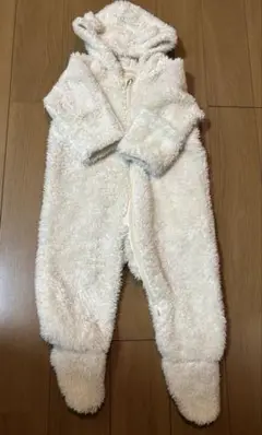 アイボリー フリースロンパース 70