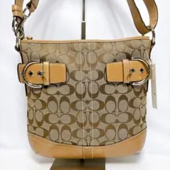 COACH コーチ ハンドバッグ 6383 ハンプトンズ シグネチャー ブラウン 
