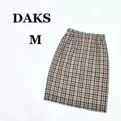 ダックス♦︎タイトスカート ひざ丈 チェック柄 バックスリット ベージュ／Mのサムネイル