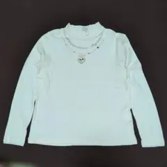 150★メゾピアノ★ネックレスデザイン！スタンドカラーＴシャツ★