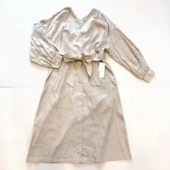 【タグ付き】mysty woman ノーカラーギャザースリーブワンピースコート