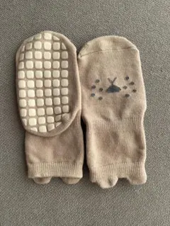 ベビー用滑り止め付きソックス ブラウン 14～16cm