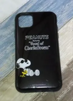 [SNOOPY/iPhoneカバー] スヌーピー 11カバー イーフィット 黒