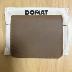 【未使用】DOMAT ミニ財布 レザー ウォレット ブラウン 布袋・クロス付