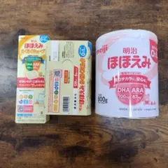 明治 ほほえみ 粉ミルク 800g キューブ1箱、ミルク缶（常温）6本