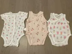 ミキハウス・UNIQLOメッシュボディースーツ 3枚セット　60cm