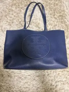 トリーバーチ　ネイビー レザー トートバッグ