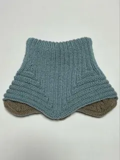 ハンドメイド　星形ネックウォーマー☆スモークブルー×モカ