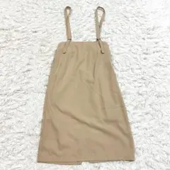 ナイスクラップ NICE CLAUP サロペットスカート ベージュ F ひざ丈のサムネイル