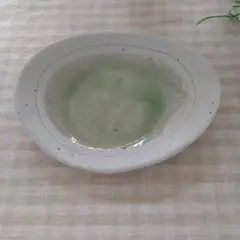 Madu マディ 楕円小皿 プレート 陶器 和食器 １枚 グリーンのサムネイル