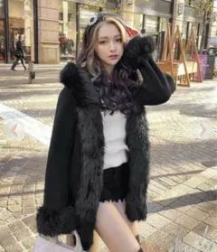 Rady フード付きファーコート