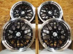 新品メッシュ深リム5.5J4枚 ブラック ピアスボルト コンパクト 軽四 