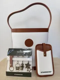 【新品未使用】STARBUCKS ショルダーバッグ ホワイト/ブラウン