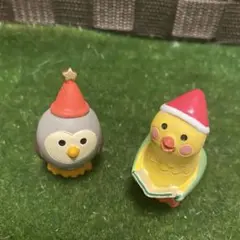 レア！デコレ コンコンブル 鳥 文鳥　クリスマス 置物