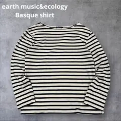 earth music&ecology M バスクシャツ　長袖ストライプ