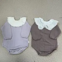 pupo つけ襟付ロンパース 2点セット