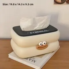 ティッシュケース カバー バネ付き インテリア ブラック UV0121