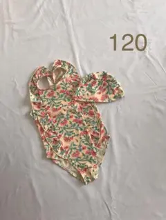 120cm キッズ　小花柄　スウェムウェイ　２点セット　【533】