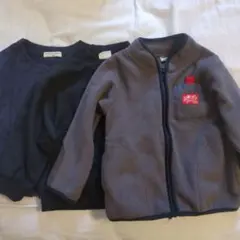 長袖 ジップアップ ジャケット フリース スウェット まとめ セット 100