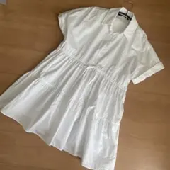 ZARA ティアード　Aライン　シャツ　シャツワンピース　チュニック