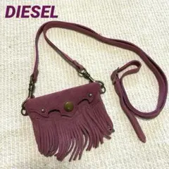 DIESELパープルスエードミニショルダー&ウエストバッグ カード リップケース