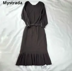 最終値下げMystrada ダークブラウン Vネック ワンピースのサムネイル