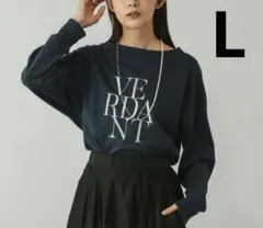 未使用グローバルワークライトスウェットプルオーバーレディーストップス長袖ロゴL