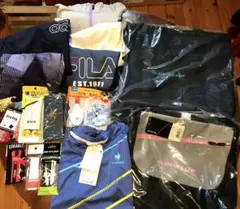 テニスセット総額1万円程FILA ルコック ダンロップ　新品8点＋おまけ7点