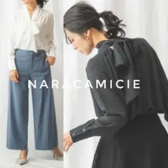24ss 美品 ポルテデブトン ブラウス フリルタックカラー クロップド 