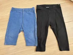 レギンス 2枚セット 青 黒　ユニクロ　h&m