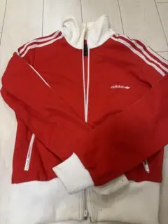 adidas ジップアップジャケット Mサイズ レッド